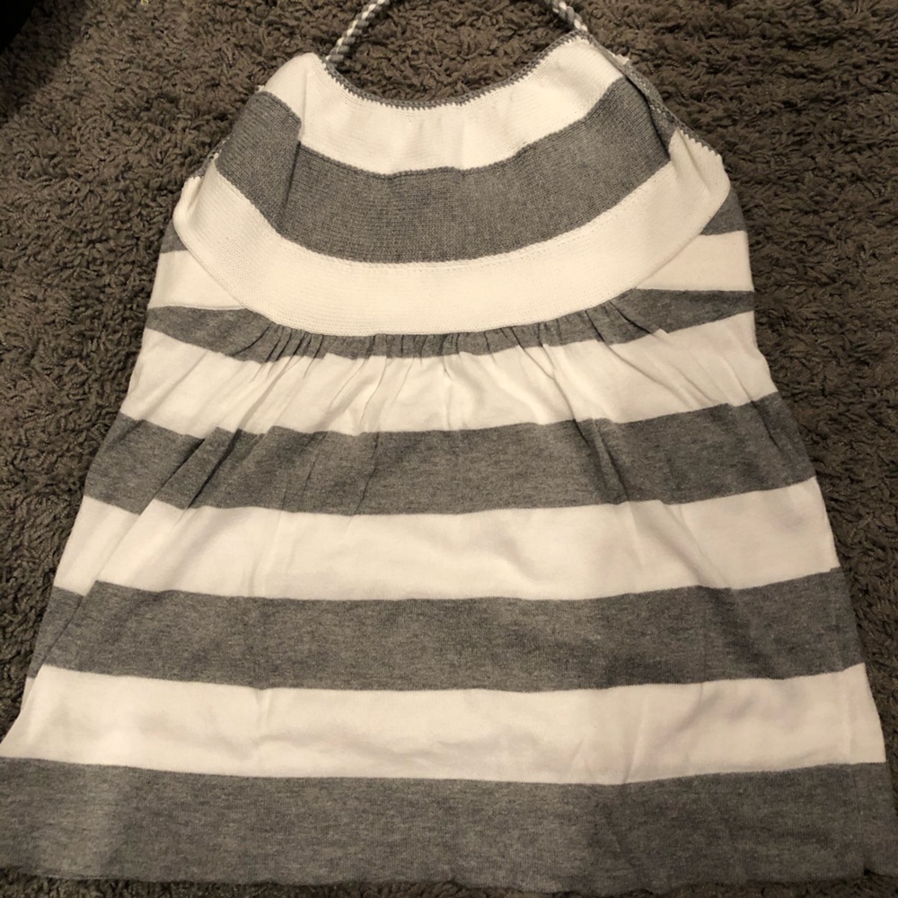 Gap grey and white striped halter top, Like New!!